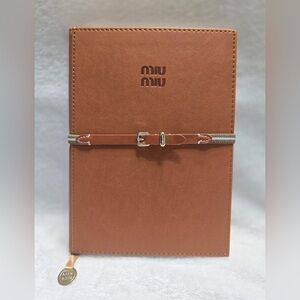 Miu Miu Brown Leather Notebook Journal